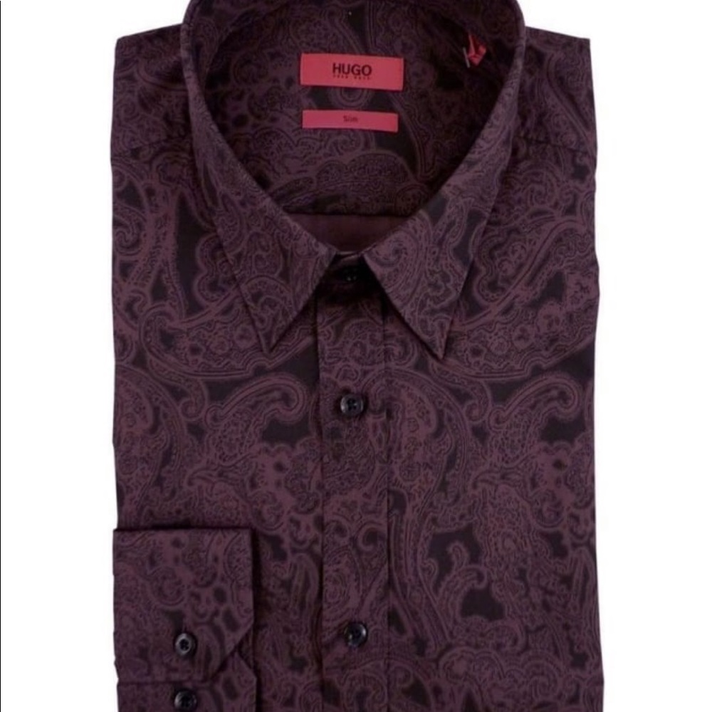 HUGO BOSS SLIM FIT “ELISHA” parsley pattern size M